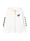 OFF-WHITE WHITE SWEATSHIRT WITH BLUE PRINT,OBBE001F21FLE001 0146