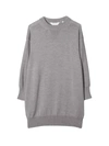Palm Angels Kids Grey & Multicolor Knit Logo Dress In Grigio
