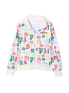 PALM ANGELS WHITE JACKET WITH MULTICOLOR PRINT,PGBD001F21FAB002 8401