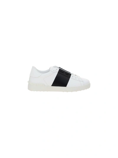 Valentino Garavani Open Leather Sneakers In White