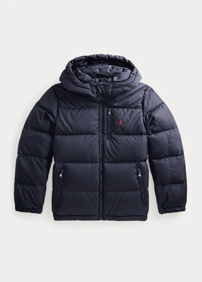 Polo Ralph Lauren Kids' Water-repellent Down Jacket In Collection Navy