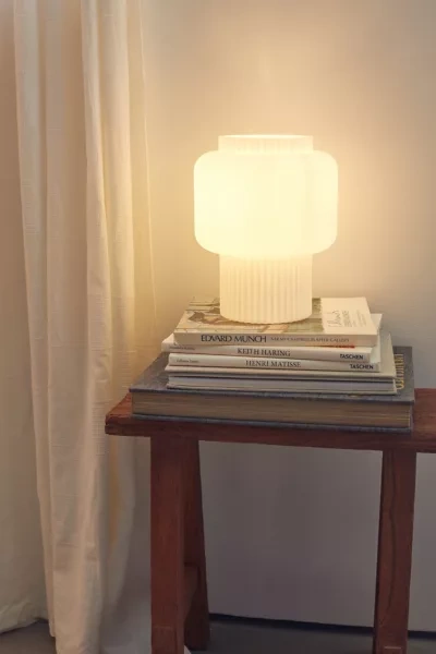 Urban Outfitters Arturo Glass Table Lamp In White | ModeSens