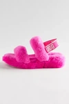 Ugg Oh Yeah Zwart Sheepskin Sandals In Berry