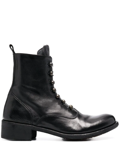 Officine Creative Lison Lace-up Boots In Black