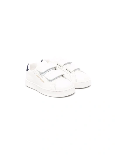 Palm Angels Babies' Boy's Palm 1 Strap Trainers In White Navy Blue