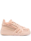 Giuseppe Zanotti Shearling-trim High-top Sneakers In Pink