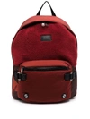 Diesel Logo-patch Panelled Backpack In Red