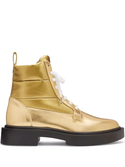 Giuseppe Zanotti Achille Ice Ankle Boots In Gold