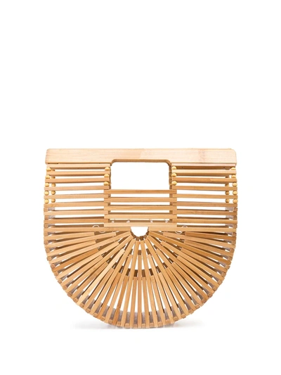 Cult Gaia Mini Ark Top-handle Bag In Shiny Brass