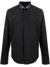 GUCCI FAUX-LEATHER COLLAR SHIRT