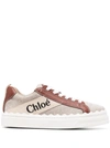 Chloé Lauren Linen Web Low-top Sneakers In Neutrals