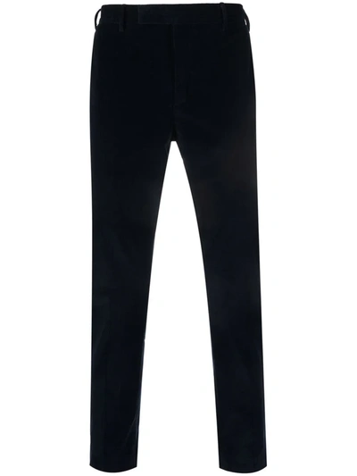 Pt01 Slim-fit Velvet Trousers In Blue