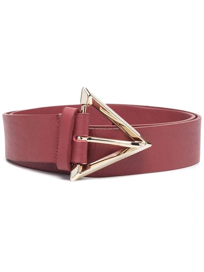 Merci Triangle Buckle Belt In Bordeaux