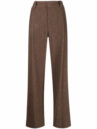 Vince Straight-leg Trousers In Brown