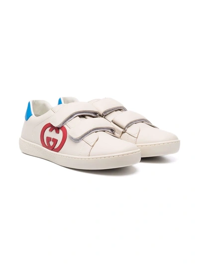 Gucci Kids' New Ace Vl Touch-strap Trainers In Black