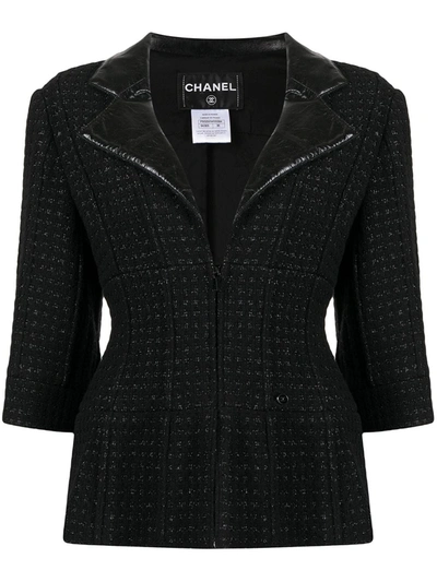 Pre-owned Chanel Single-breasted Tweed Jacket In Black