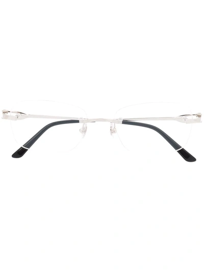 Cartier Rectangle-frame Glasses In Silver