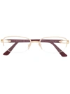 Cartier Oval-frame Tortoiseshell-effect Glasses In Red