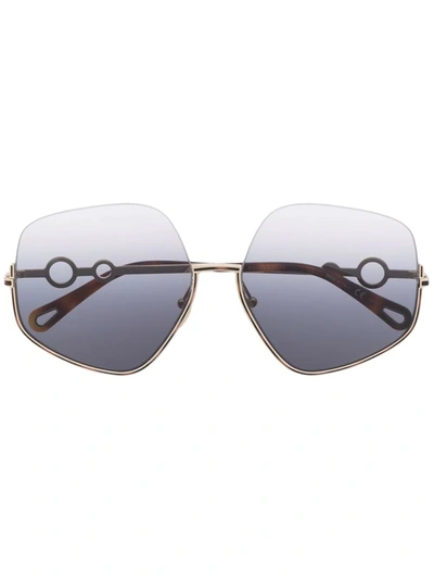Chloé Sofya Oversized Frame Sunglasses In Grey