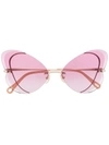 Chloé Oversized Frame Sunglasses In Pink