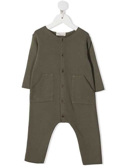 Babe And Tess Babies' Ribbed Patch Pocket Body In Green