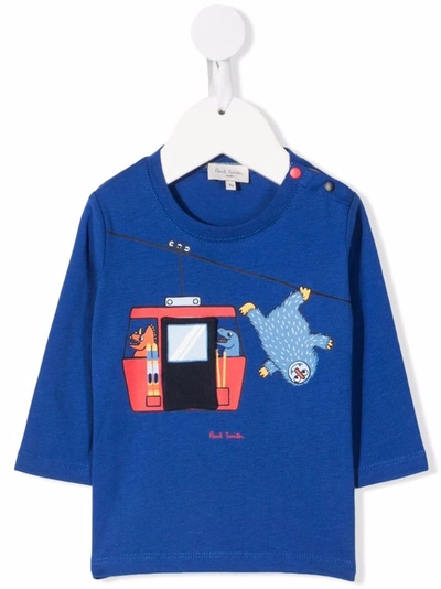 Paul Smith Junior Babies' Cartoon Print T-shirt In Blu Elettrico