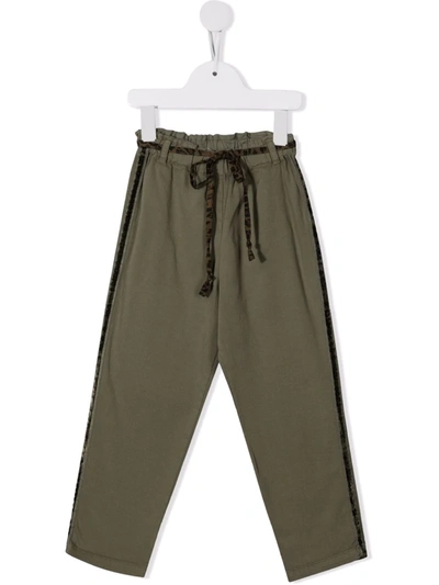 Babe And Tess Kids' Paperbag Waist Trousers In Green