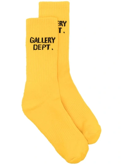 Gallery Dept. Logo-knit Socks In Yellow