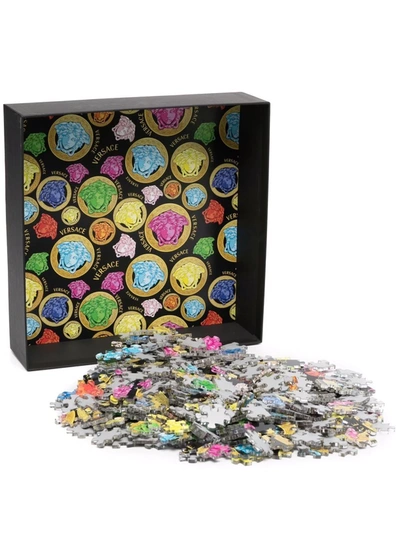 Versace Black Medusa Amplified Jigsaw Puzzle In Multicolor