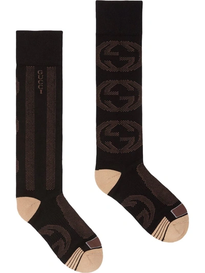 Gucci Interlocking G Socks In Black