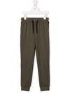 Calvin Klein Logo-tape Drawstring Track Pants In Green