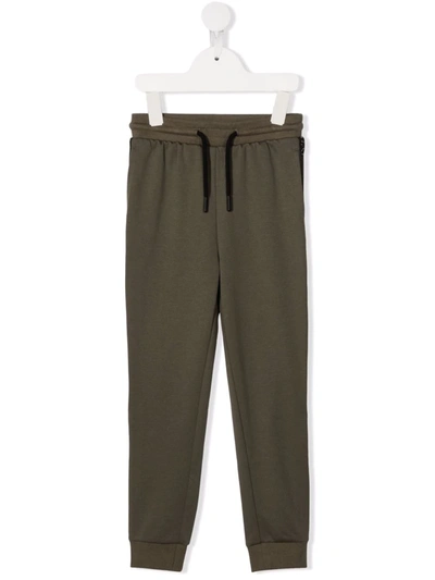 Calvin Klein Kids' Logo-tape Drawstring Track Pants In Green