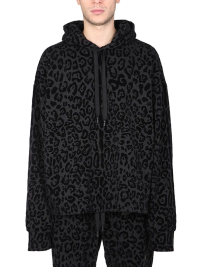 DOLCE & GABBANA SWEATSHIRT WITH LEOPARD PRINT,209282