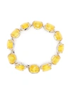 Swarovski Silver-tone Yellow Cushion-cut Crystal Flex Bracelet In Silber
