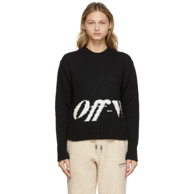 Off-white 嵌花毛衣 In Black