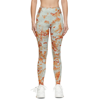 Off-white White Leggings With Chine Flowers Print In Grey