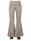 Stella Mccartney Houndstooth-pattern Flared Trousers In Beige