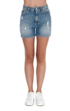 Dolce & Gabbana High-waisted Distressed Denim Shorts In Blue