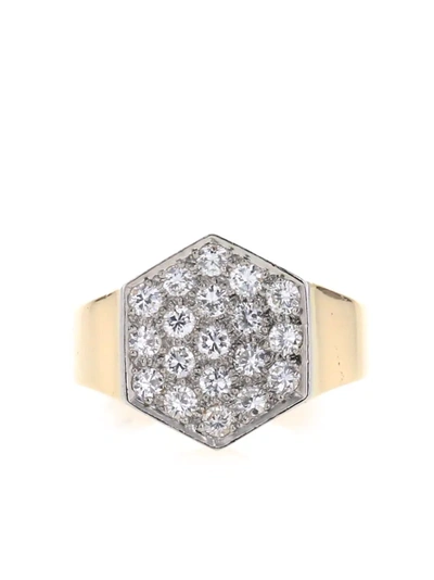 Pre-owned Mauboussin 1970s  18kt Yellow Gold Geometric Diamond Ring In 金色
