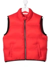 Palm Angels Logo-print Padded Gilet In Red