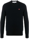 COMME DES GARÇONS PLAY LOGO-PATCH WOOL JUMPER,17412807