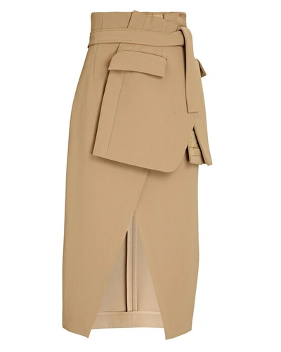 A.w.a.k.e. Deconstructed Basque Wrap Skirt In Brown