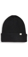 Madewell Cotton Cuffed Beanie In Almost Black