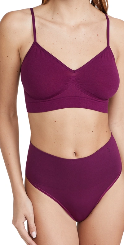 Yummie Audrey Day Seamless Bralette In Plum Caspia