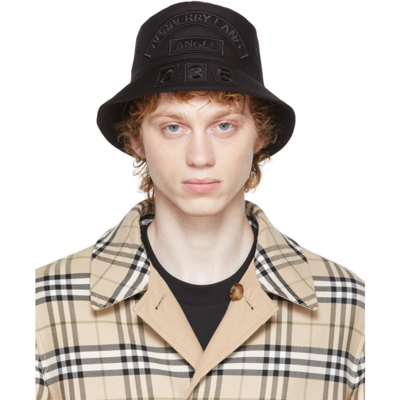 Burberry Black Logo Patch Bucket Hat