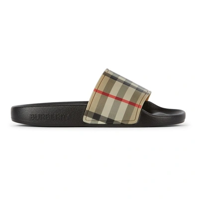 Burberry Kids' Archive Beige Vintage Check Slides