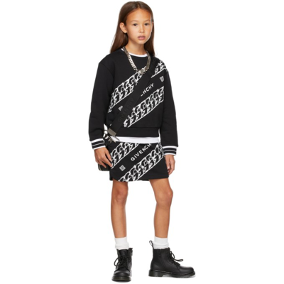 Givenchy Kids Black Chain Print Skirt