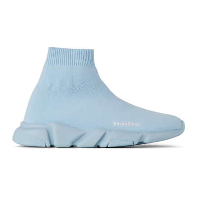 Balenciaga Kids Speed Sneakers In 4317 Cool Blue