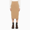 Max Mara Woman Midi Skirt Camel Size 10 Cotton In Beige