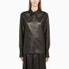 SPORTMAX BLACK LEATHER CIURMALE SHIRT,CIURMALE-J-SPORM-001